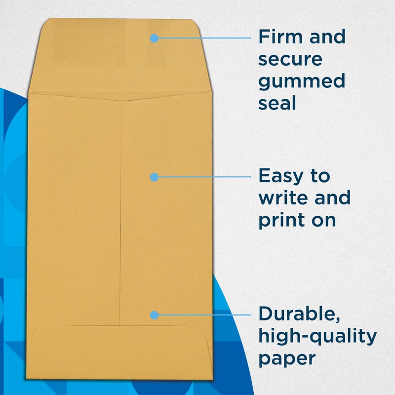 Guardian #1 Paper Coin Envelopes with Gummed Flaps, Pack of 50 Blank Small Envelopes for Gift Cards, Coins, Receipts, Stamps, Small Parts Storage, and More, 2 Â¼ Inches x 3 Â½ Inches, Brown - Image 5